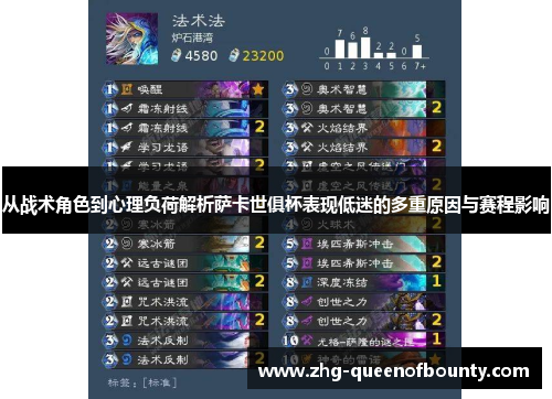 从战术角色到心理负荷解析萨卡世俱杯表现低迷的多重原因与赛程影响